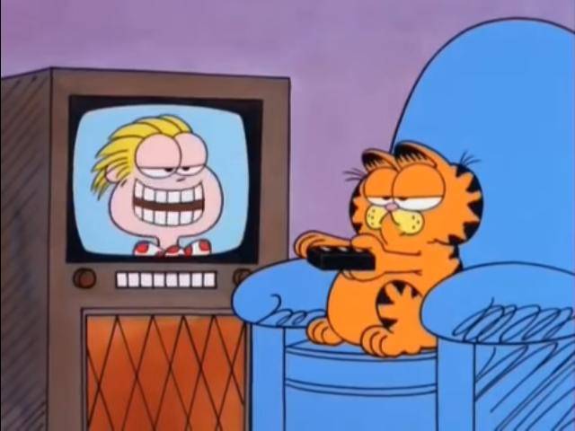 garfield watching TV